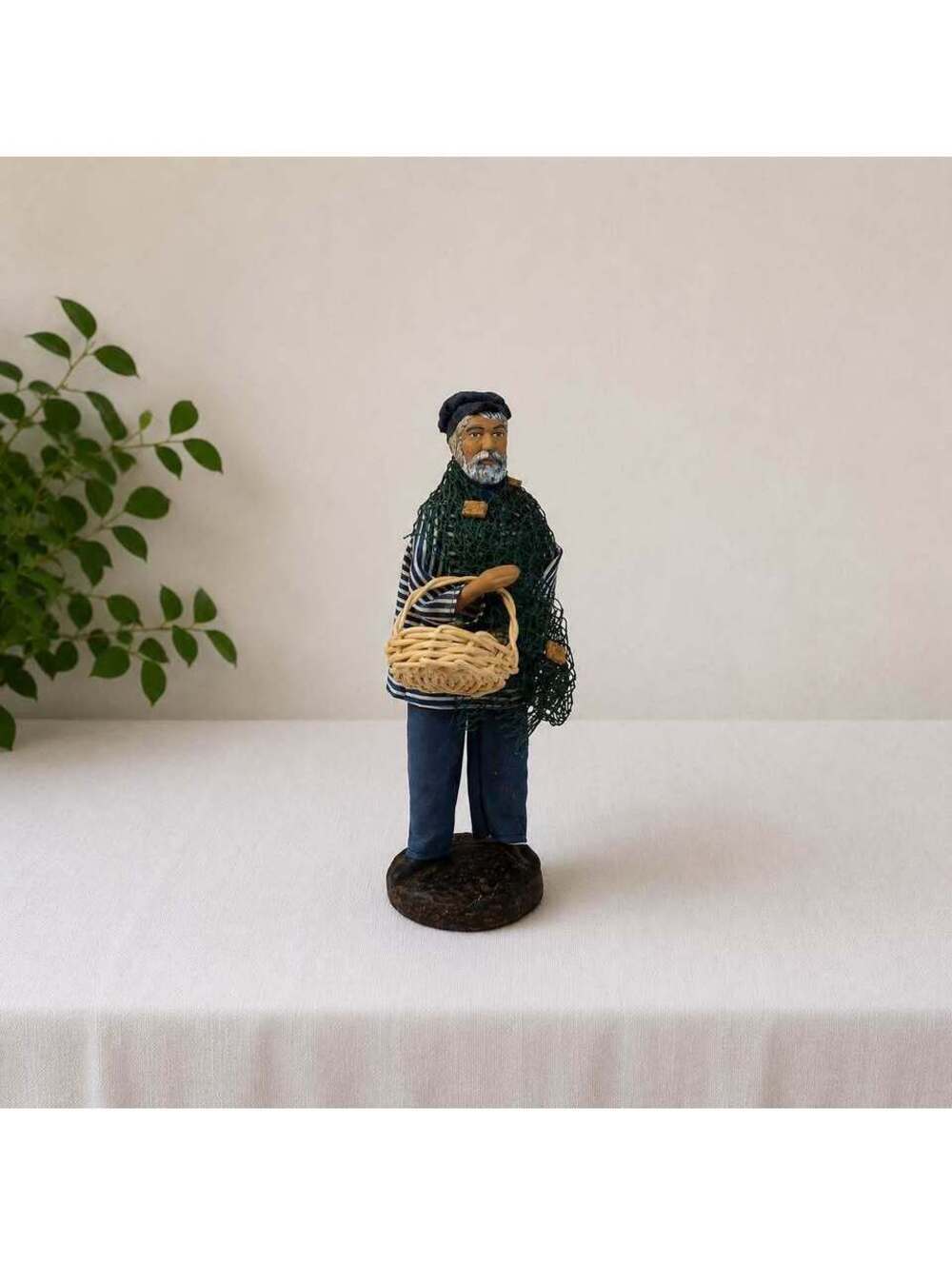 Vintage Santons Florence Fisherman Figurine France Provence 10.5” Complete